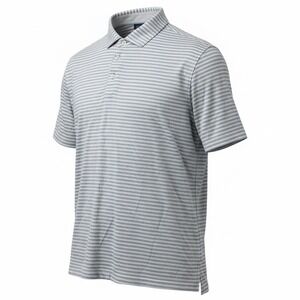 Stitch Golf Polo Shirt Mens Size L Large Blue White Striped Performance Stretch